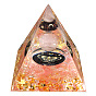 Butterfly Orgonite Pyramid Resin Energy Generators, Reiki Natural Rose Quartz & Watermelon Stone Glass Chips Inside for Home Office Desk Decoration