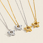 304 Stainless Steel Star Pendant Cable Chain Necklaces for Women