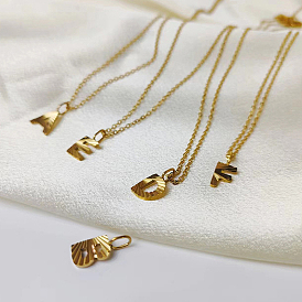 Персонализированные ожерелья с кулоном в виде инициалов из нержавеющей стали с текстурой алфавита для женщин и мужчин, золотые