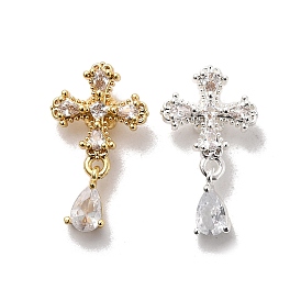 Латунные микро проложить кубического циркония бусы, крестик