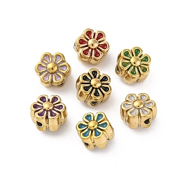 Ионное покрытие (ip) 304 шарики из нержавеющей стали, с эмалью, реальный 18 k позолоченный, цветок