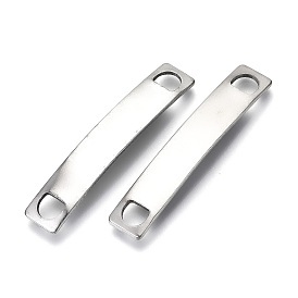 201 Stainless Steel Links Connectors, Stamping Blank Tag, Rectangle