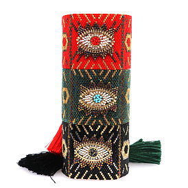 Богемный винтажный стильный браслет из бисера в турецком стиле от сглаза для мужчин и женщин
