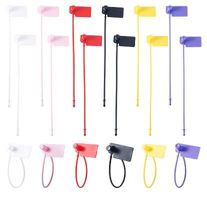 60шт. 6 цвета прямоугольные пластиковые застежки для подвесных бирок, пустые этикетки