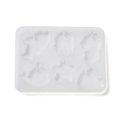 Starfish/Rabbit/Ice Cream Shape Pendant DIY Silicone Mold, Molds, Resin Casting Molds, for UV Resin, Epoxy Resin Craft Making