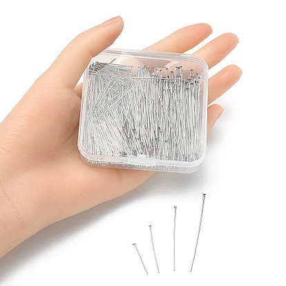 400Pcs 4 Styles 304 Stainless Steel Flat Head Pins
