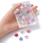 50Pcs 9 Colors Transparent Spray Painted Glass Beads, Starfish