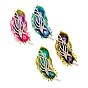 Alloy with Rhinestone Brooches, Feather