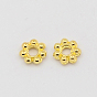 Бусины-распорки в тибетском стиле, цветок, 5x1.5 мм, отверстие : 2 мм