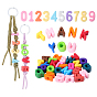2Bags Acrylic European Beads, Large Hole Beads, Letter A~Z & Numbers