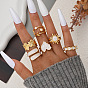 Conjunto de anillos abiertos para brazalete de aleación esmaltada, formas mixtas, dorado