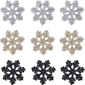 Рождественские патчи со снежинками и стразами, утюг / пришить аппликации, аксессуары для костюма, для одежды, сумка брюки, обуви, чехол для мобильного телефона