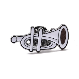 Trumpet Enamel Pin, Musical Instruments Alloy Badge for Backpack Clothes, Gunmetal
