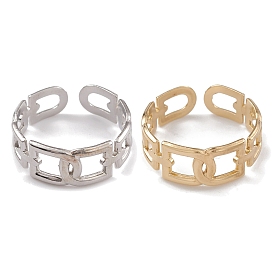 304 Stainless Steel Hollow Arch Open Cuff Rings for Women