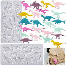 Dinosaur Shape DIY Silicone Molds, Pendant Molds, Resin Casting Molds, for UV Resin, Epoxy Resin Jewelry Making