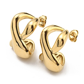 304 Stainless Steel Twist Infinity Stud Earrings