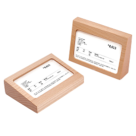 Wood with Acrylic Slant Back Display Pedestals, Rectangle