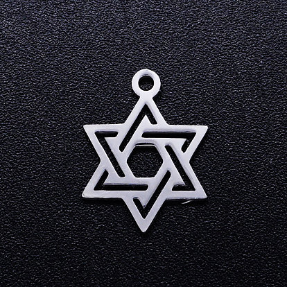 201 Stainless Steel Pendants, for Jewish, Star of David