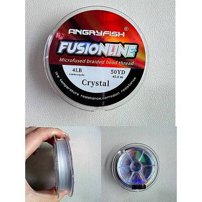 50 Yards ANGRYFISH Fusionline PE Microfused Braided Beading Thread, Round