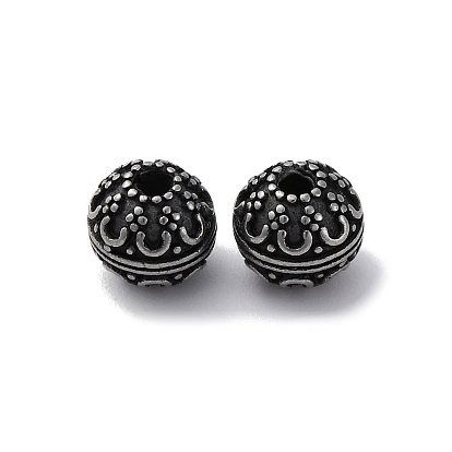 304 из нержавеющей стали бусы, круглая с цветком