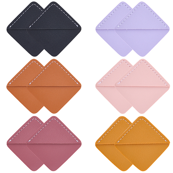 12 шт. 6 цвета закладки для книг из искусственной кожи, маркер страницы в форме ромба, для учителей любителей чтения книг