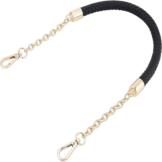 PU Leather Knitting Bag Strap, with Iron Findings & Cable Chain, Alloy Swivel Clasps, for Bag Replacement Accessories