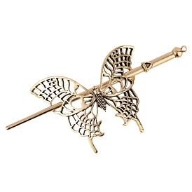 Палочки для волос в виде бабочки из сплава в тибетском стиле, держатель для хвоста с полыми волосами, Аксессуары для волос в стиле скандинавских викингов своими руками