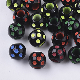 Spray Painted Acrylic Beads, Rondelle
