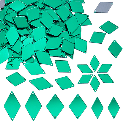 300Pcs 3 Styles Acrylic Mirror Sew on Rhinestones, Garments Accessories, Rhombus