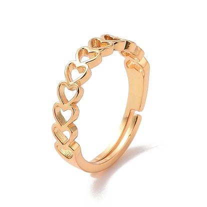 Anillo ajustable de latón con forma de corazón para el día de san valentín, sin plomo y cadmio