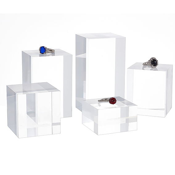5Pcs 5 Styles Acrylic Display Pedestals for Jewelry