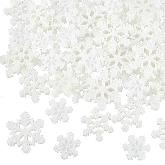 90 шт. 3 стили рождественские непрозрачные кабошоны из смолы, блестящая снежинка