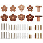 10 bolsos 2 estilos flor madera cajones armarios tiradores, con 10piezas 304 tornillos de acero inoxidable. 10piezas tornillos de acero al carbono liso, 10 Juego de tornillos de expansión de acero inoxidable