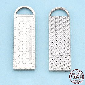 925 Sterling Silver Pendants, Rectangle Charms