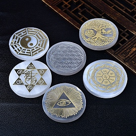 Натуральный марокканский гипсовый коврик для чашки скульптура витрина украшения, для домашнего офисного стола