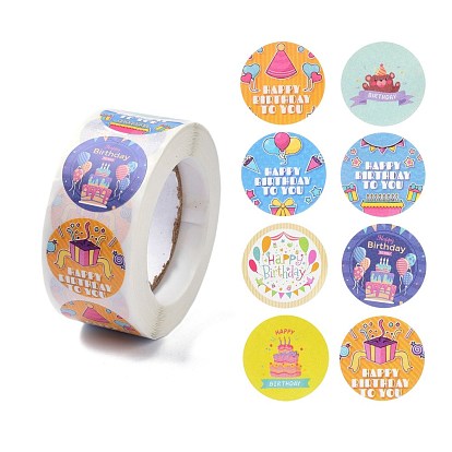 China Factory Paper Gift Tag Stickers, Round with Birthday ...