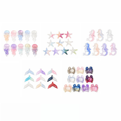 Кабошоны из прозрачной смолы, светящиеся в океане, светится в темноте