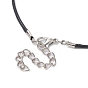 Acorn Shape Ebony Wood Locket Pendant Necklace with Wax Cords, Openable Storage Box Necklace for Women