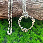 Vintage Alloy Viking Dragon Ring Pendant Necklaces for Men