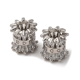 Латунные микро проложить кубического циркония бусы, колонка, долговечный, без свинца и без кадмия