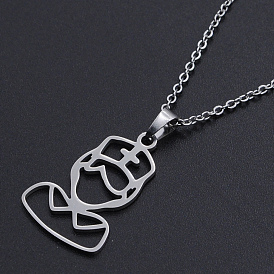 201 Stainless Steel Pendants Necklaces, with Cable Chains and Lobster Claw Clasps, Nurse