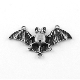 Сплавочные подвески тибетского стиля, Хэллоуин, летучая мышь, без кадмия и без свинца, 30x47.5x5 мм, Отверстие : 2 мм , около 199 шт / 1000 г