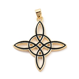 Подвески из латуни с эмалью в стойку, без кадмия и без свинца, долговечный, реальный 18 k позолоченный, ведьмы узел викканский символ очарование