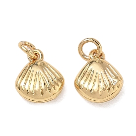 Brass Charms, Shell Shape Charms, Mirror Polished Finish