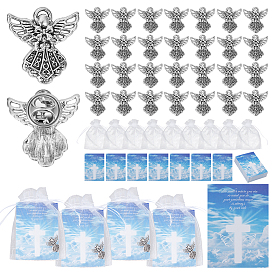 Броши из железа и сплава, с бумажными карточками и органзовыми мешочками