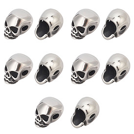 10 шт. Хэллоуин 316 хирургические бусины из нержавеющей стали, череп головы