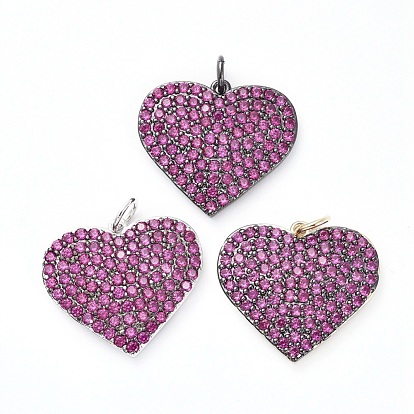 Кулоны с кубическим цирконием из латуни, с прыжковых колец, сердце