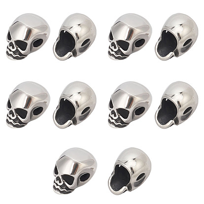 10 шт. Хэллоуин 316 хирургические бусины из нержавеющей стали, череп головы