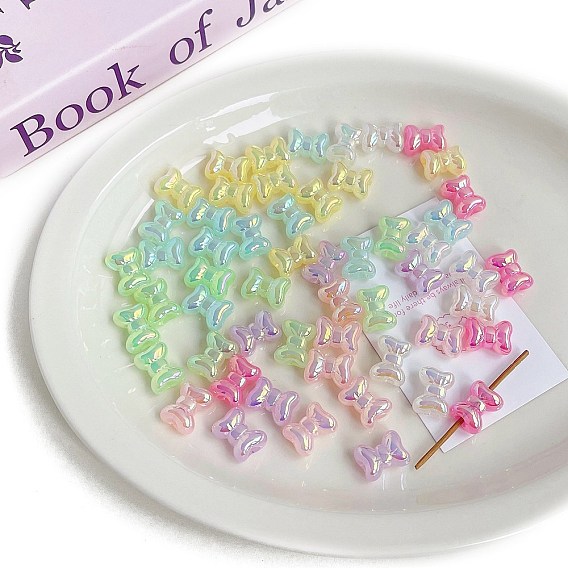 Непрозрачный акрил европейского бисера, бусины с большим отверстием, имитация желе, бантом