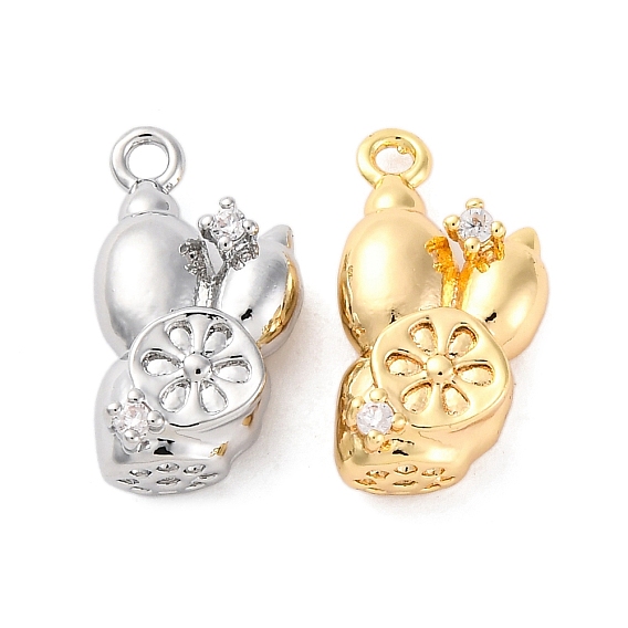 Подвески латунные горный хрусталь, без кадмия, без никеля и без свинца, амулеты из корня лотоса